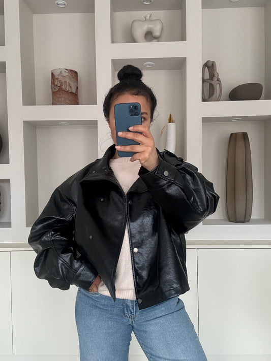 Classic Leather Jacket – Zwart