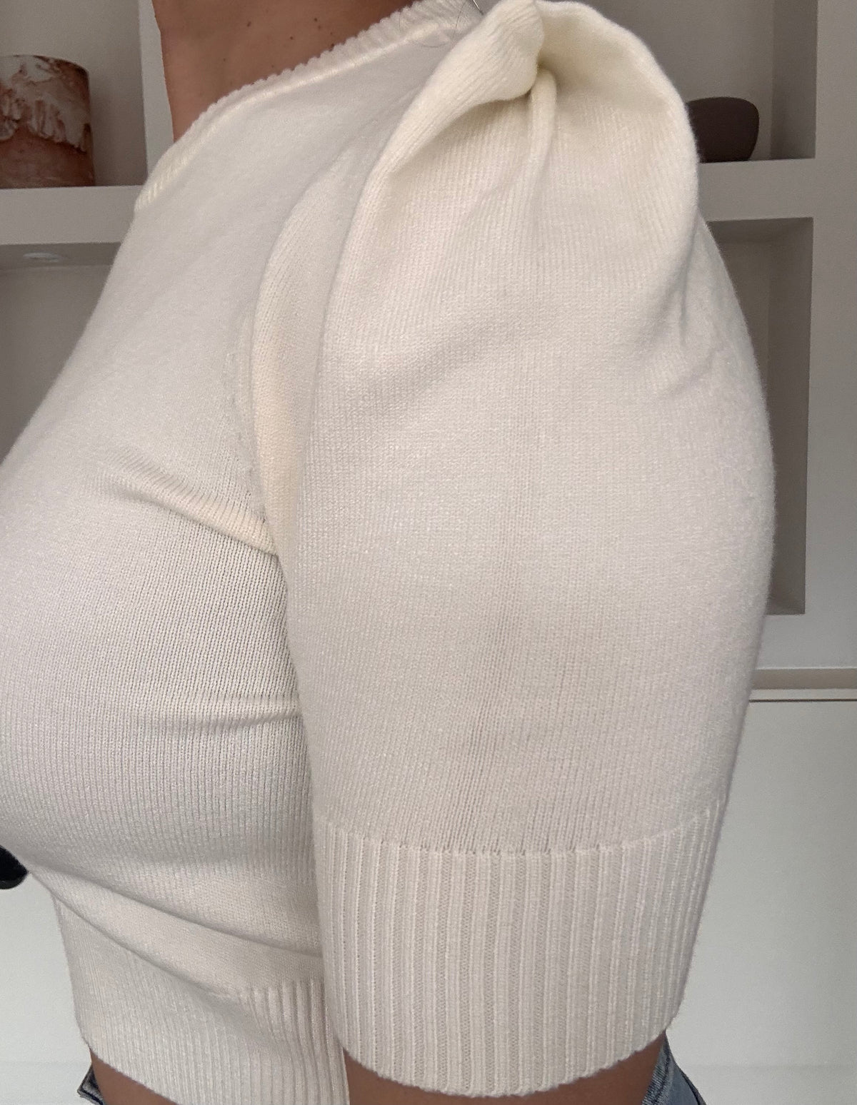 Puff sleeve knit wit
