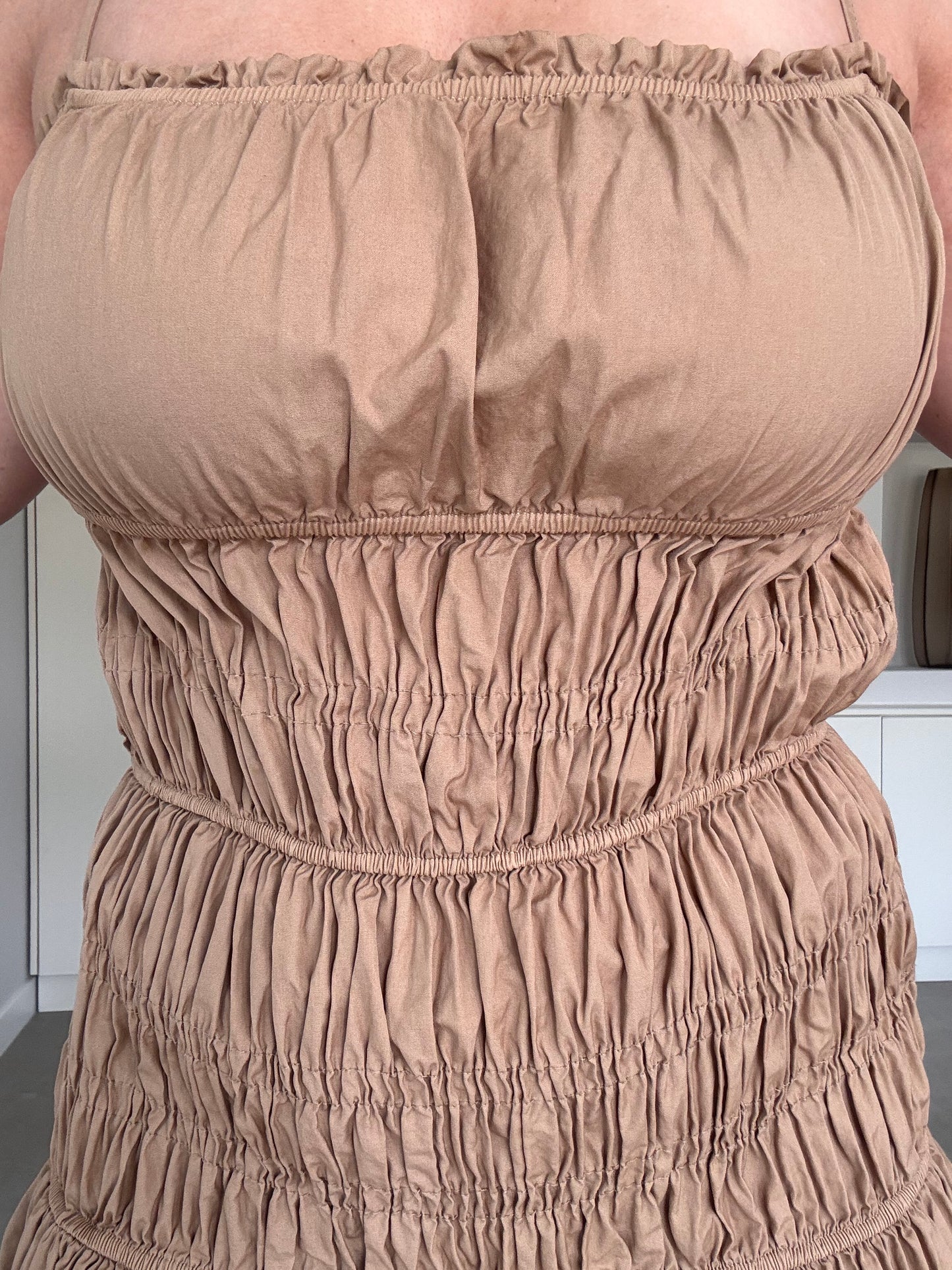Summer cotton dress – camel