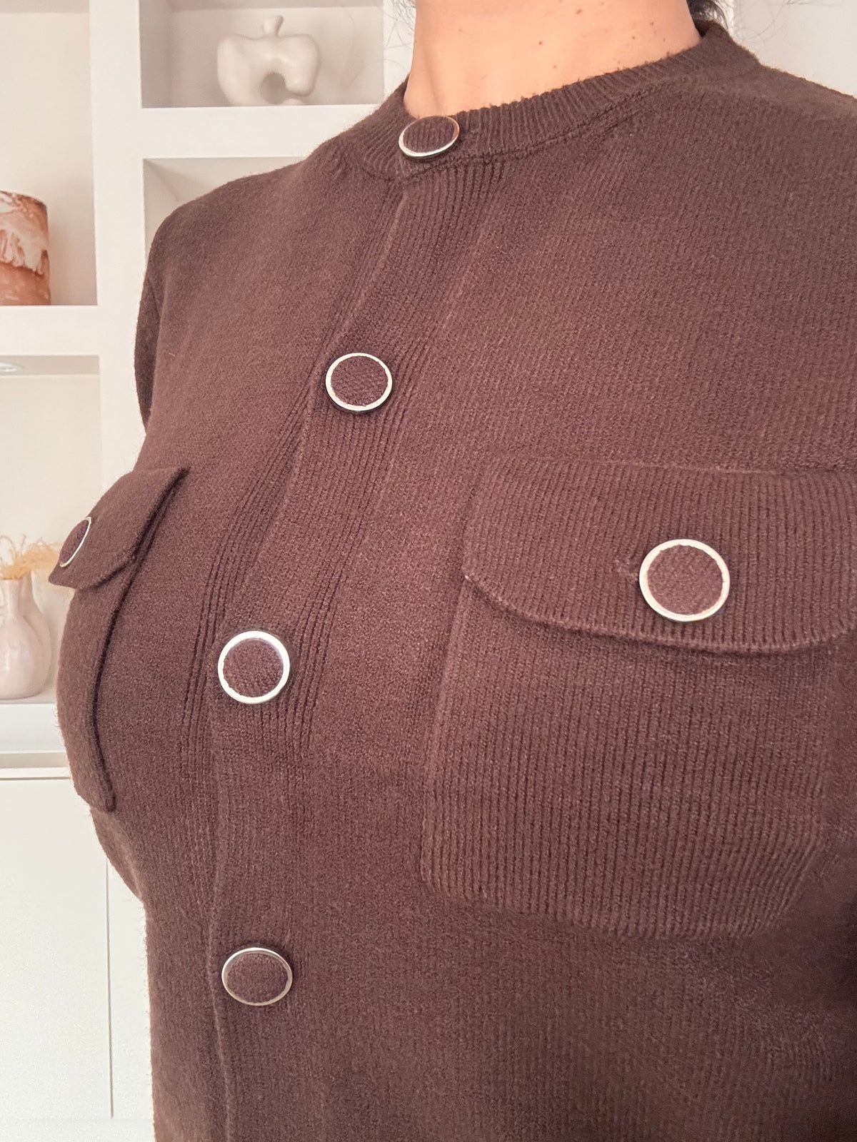 Pocket vest bruin