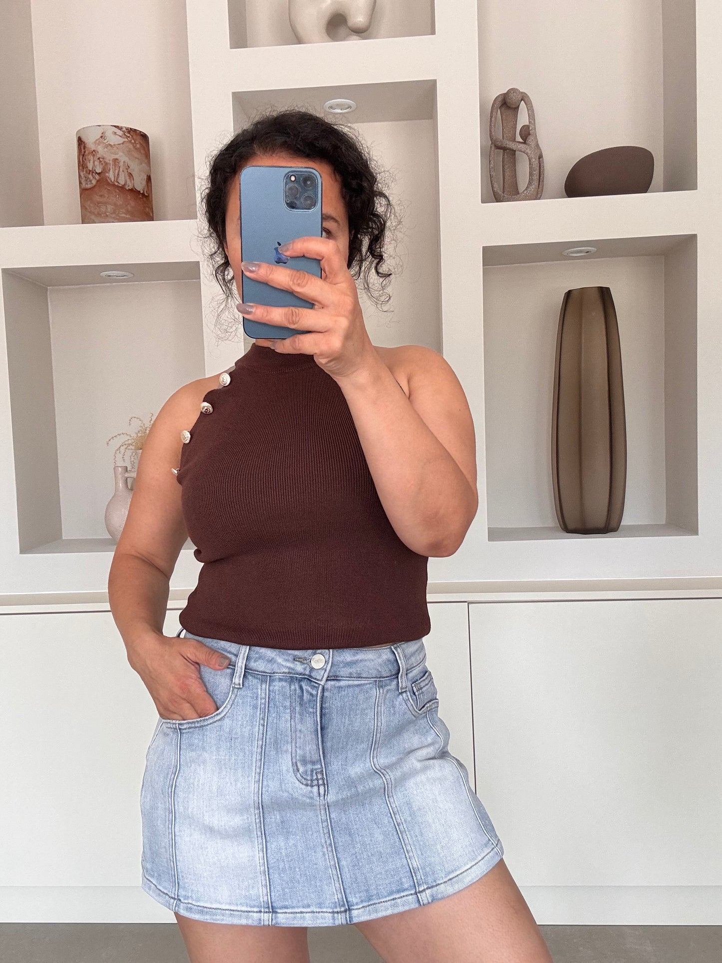 Denim skort