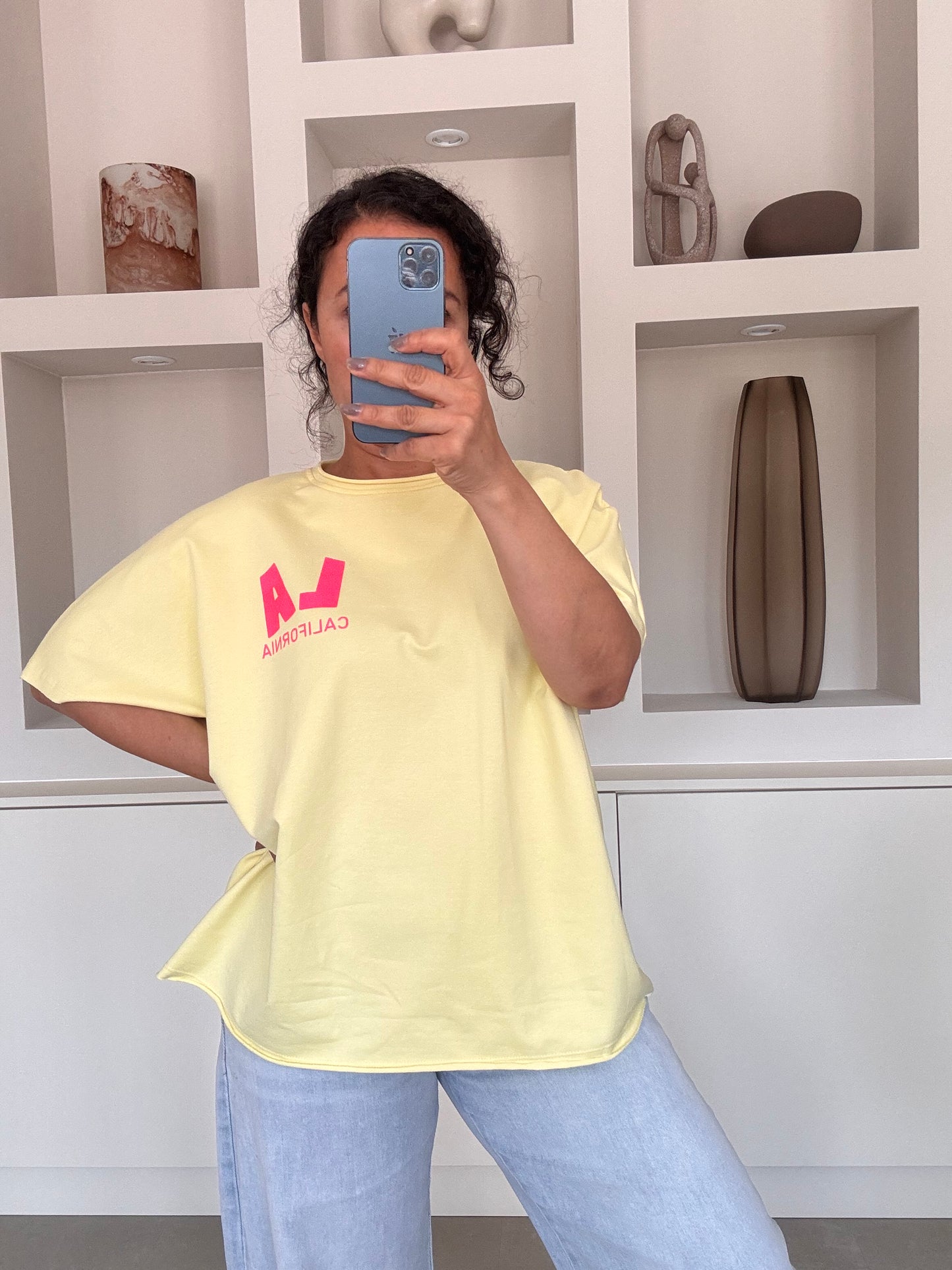 LA t-shirt geel
