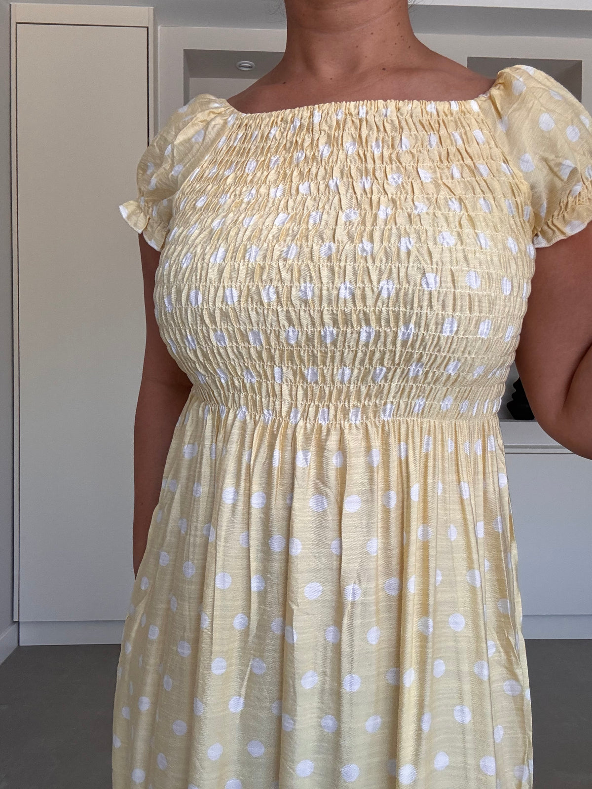 Yellow polka dress