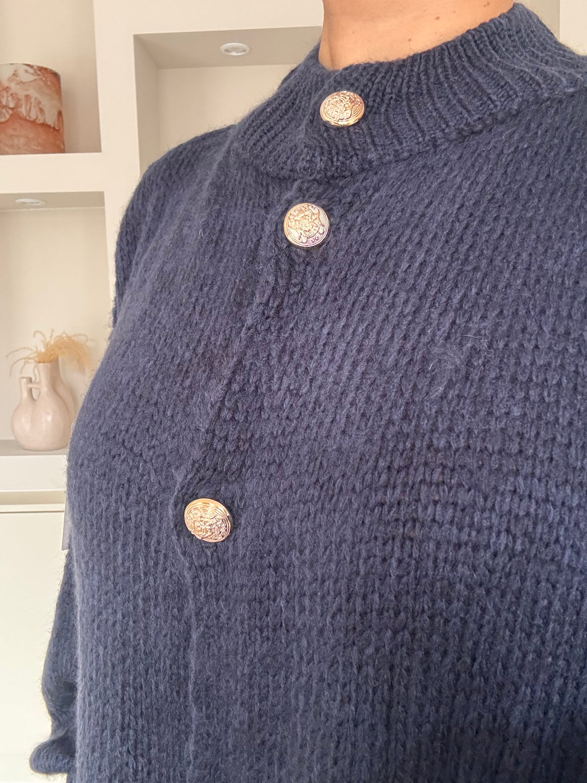 Button gardigan navy