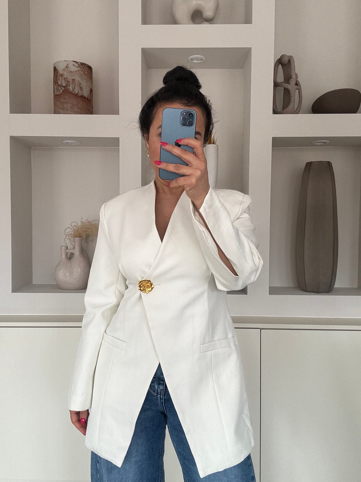 Flower blazer ecru