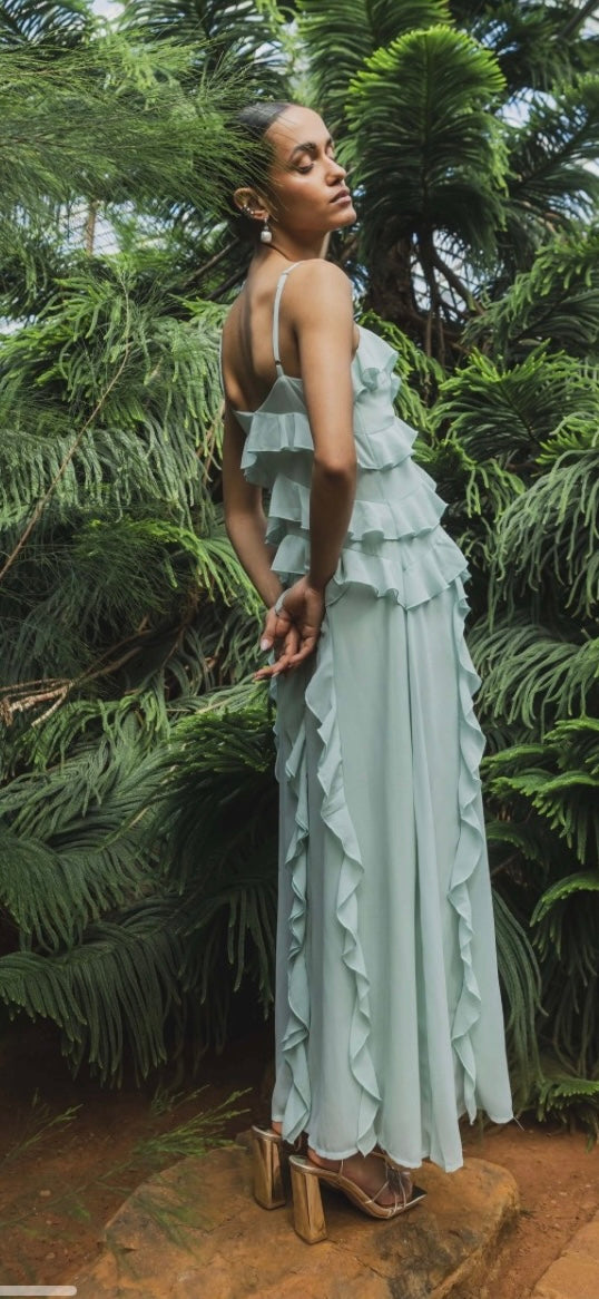 Long ruffled dress