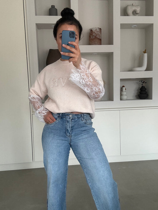 Wide leg split jeans- petit fit