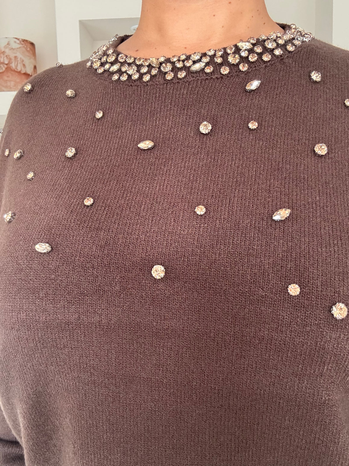 Crystal knit bruin