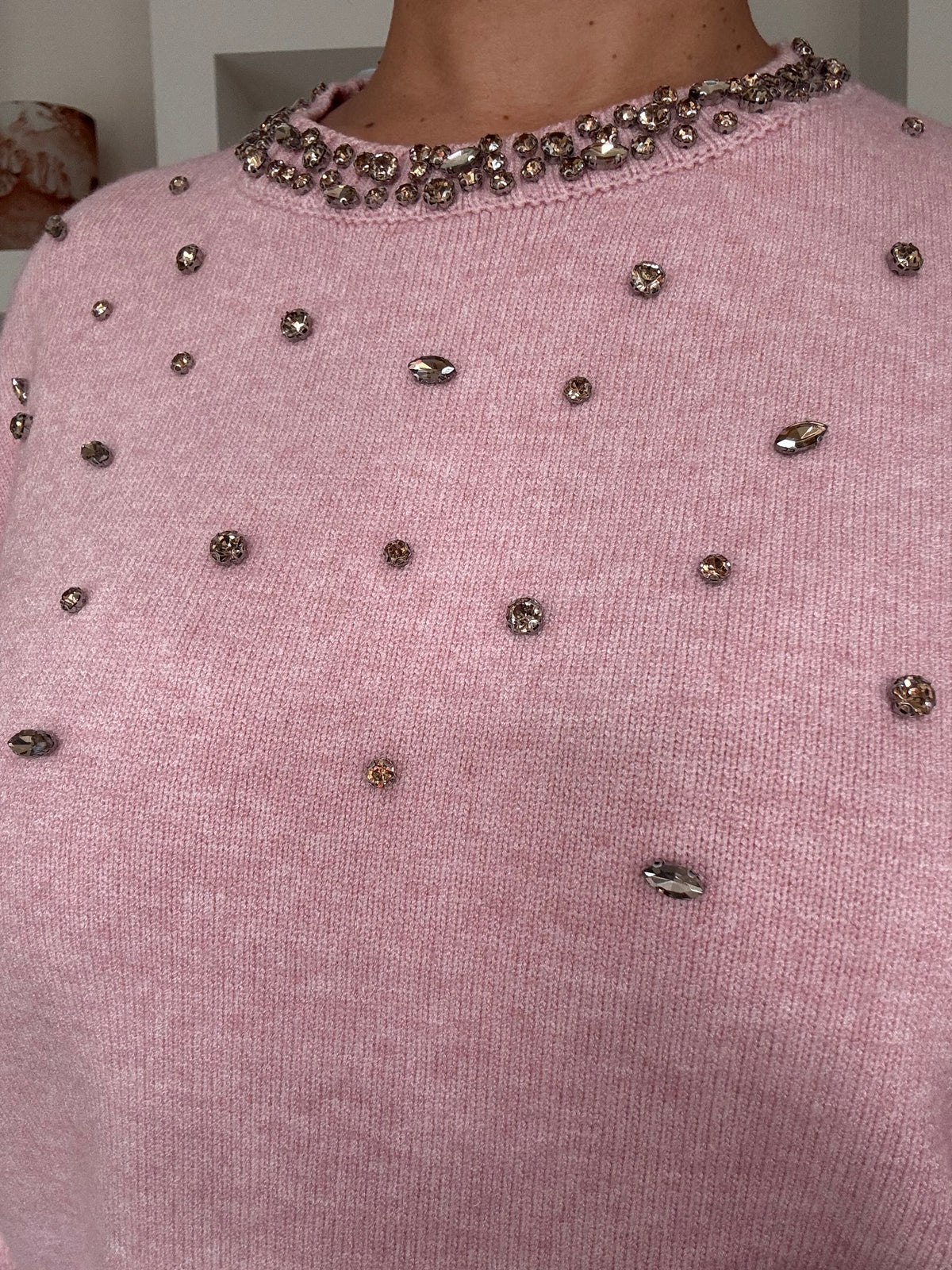 Crystal knit pink