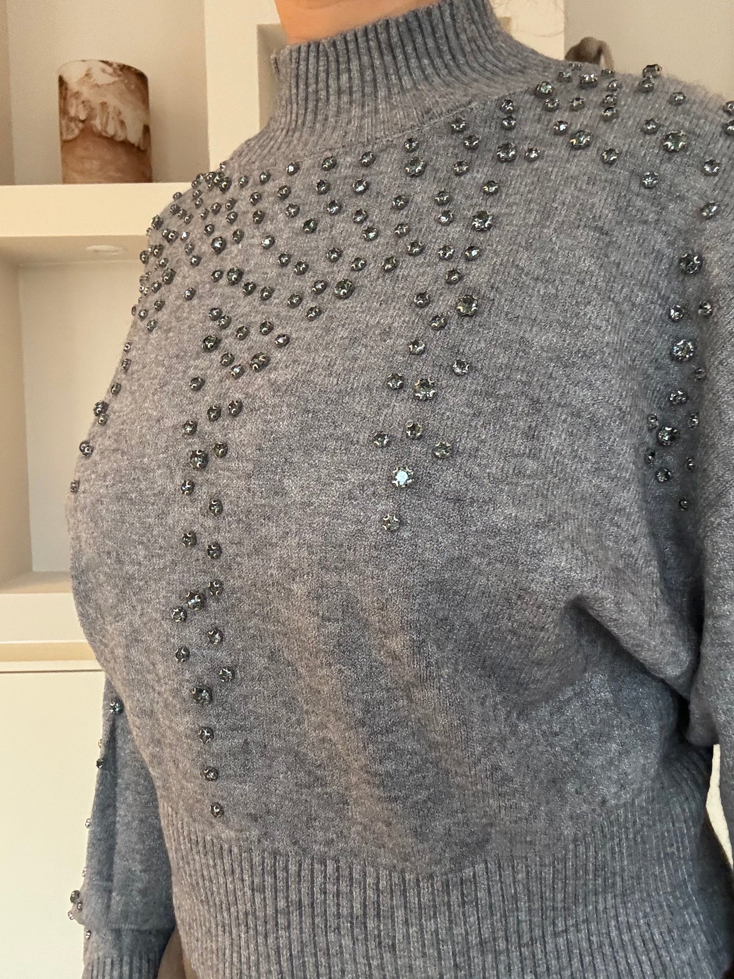 Ava knit top - grijs