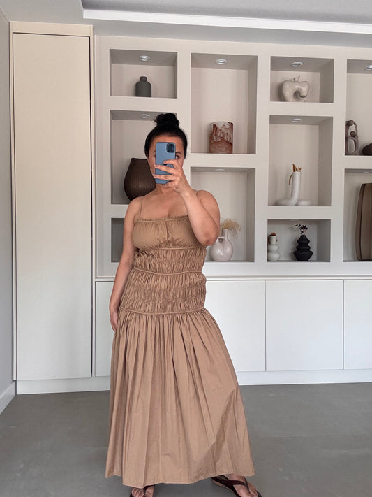 Summer cotton dress – camel