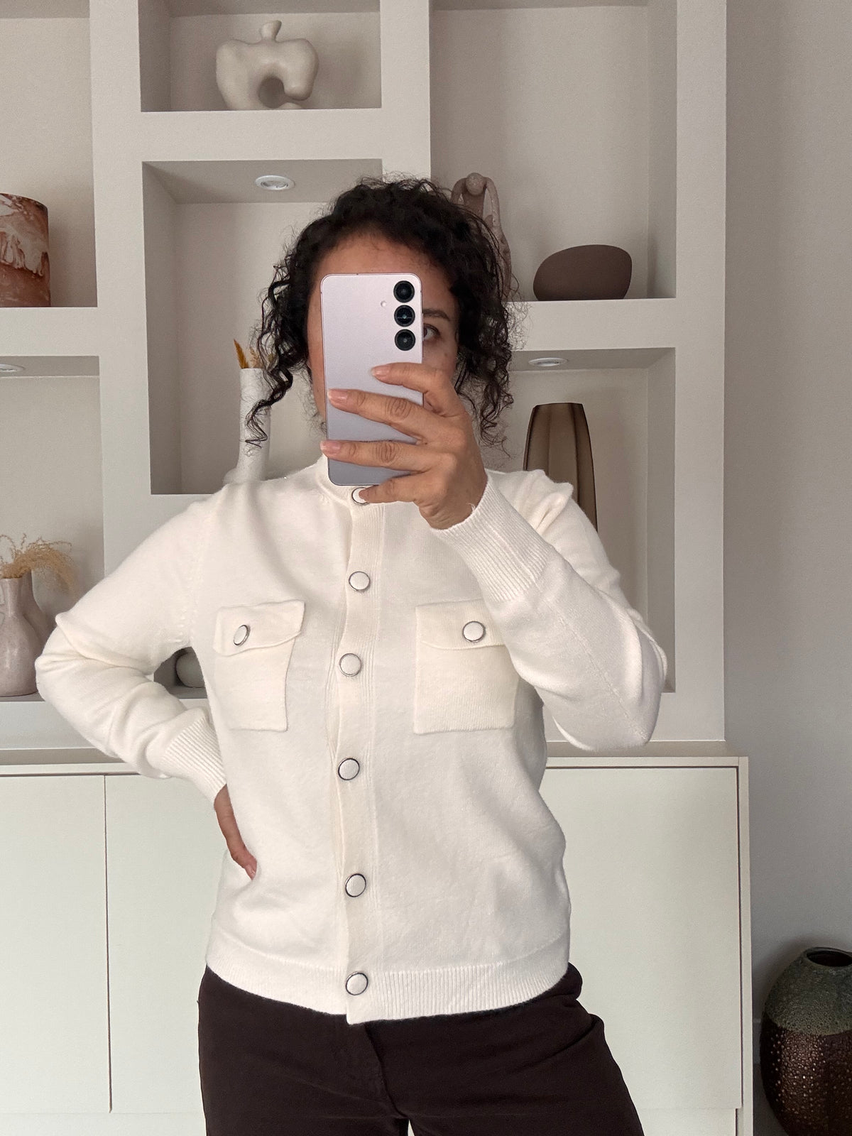 Pocket vest ecru