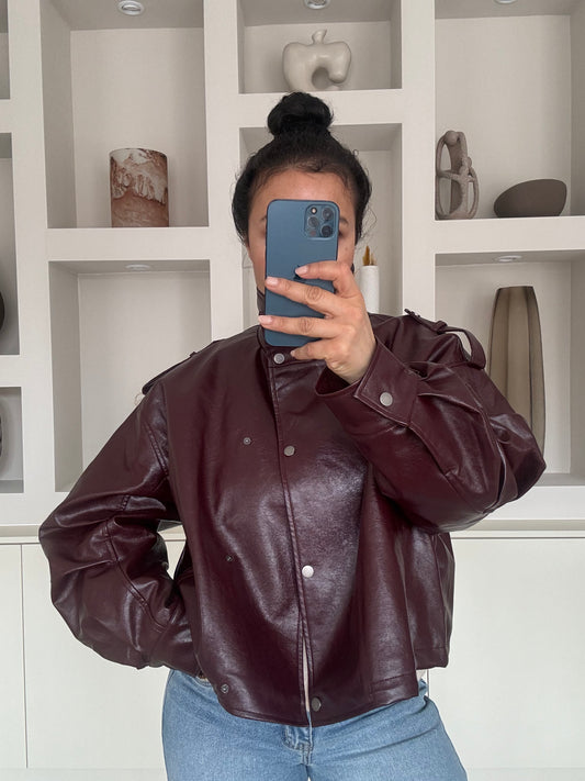 Classic Leather Jacket – Bordeaux