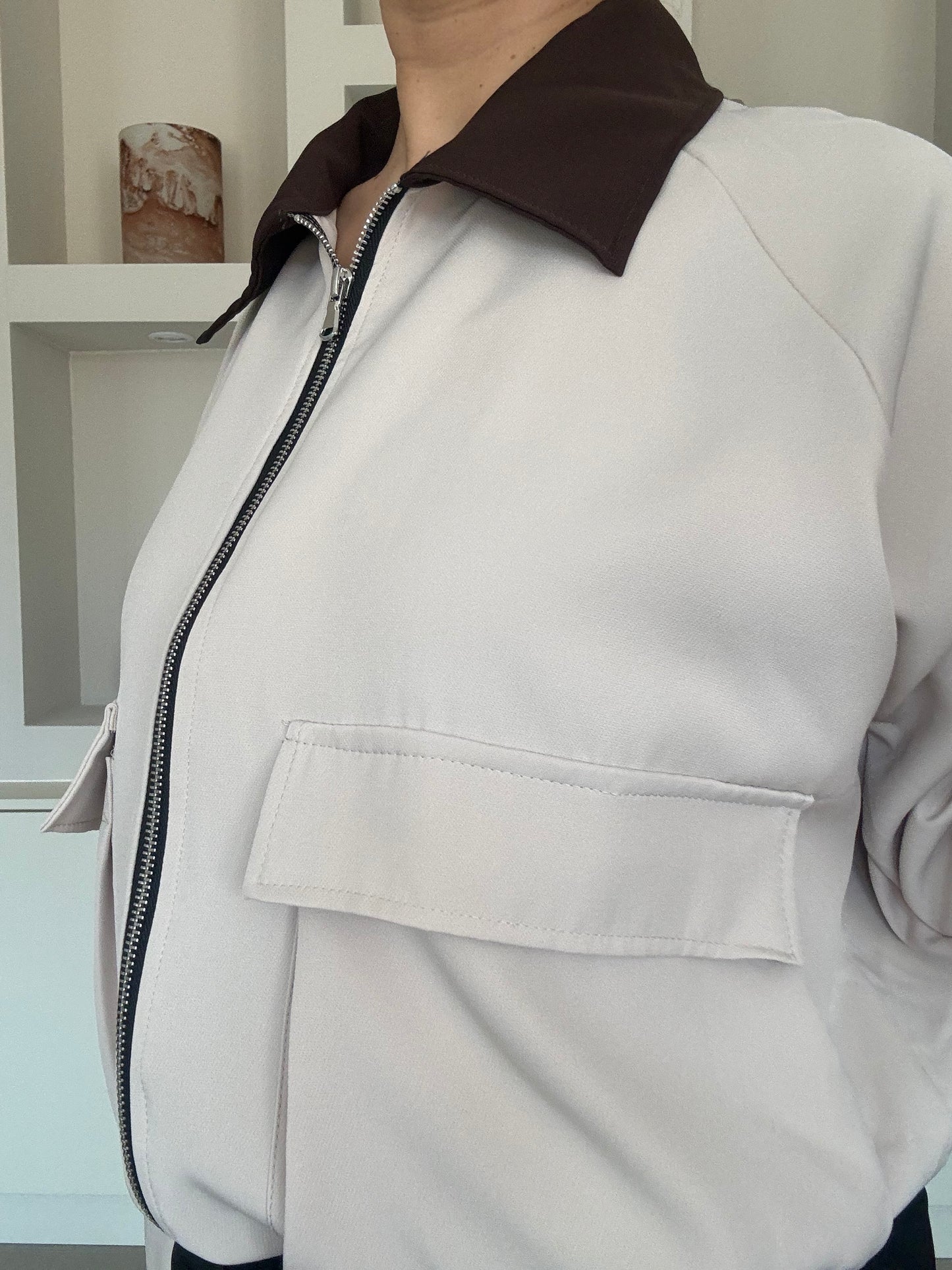 Beige zip jacket