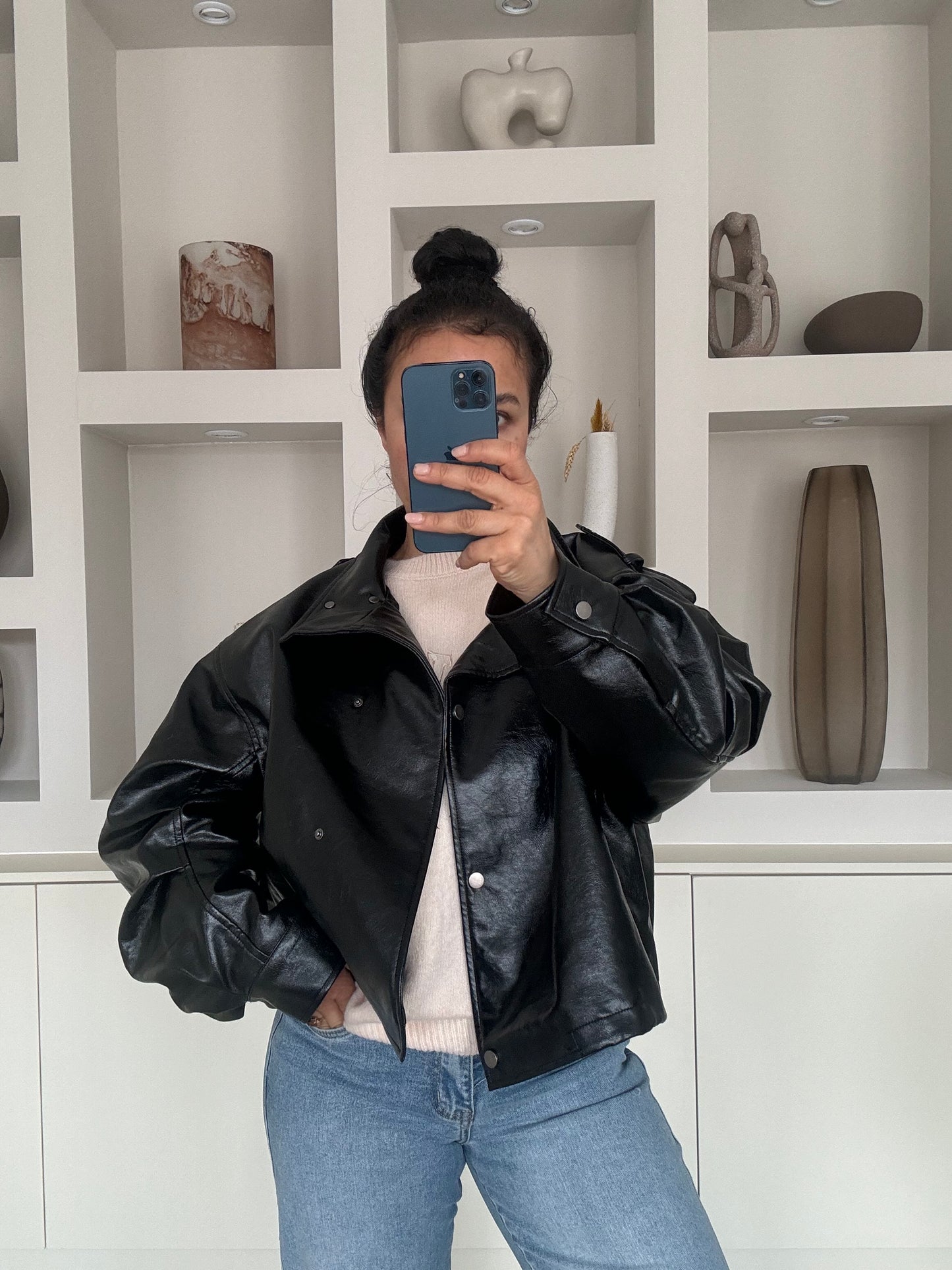 Classic Leather Jacket – Zwart