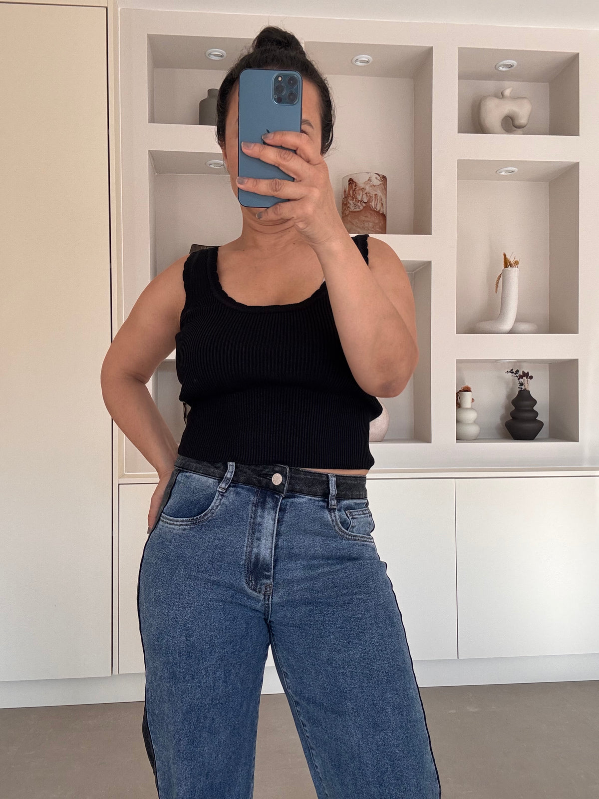 Side stripe jeans
