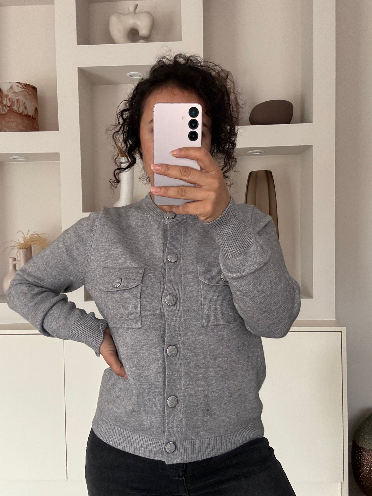Pocket vest grijs