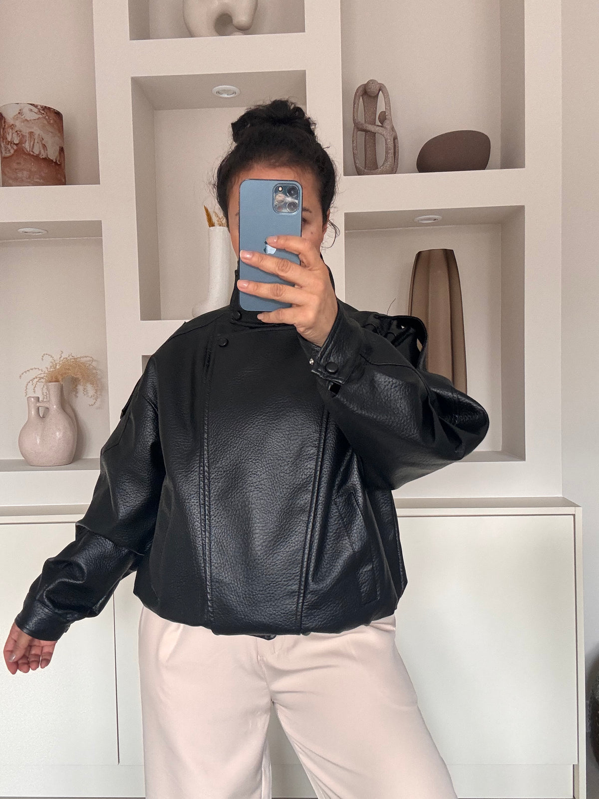 Oversized biker jacket