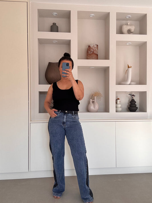 Side stripe jeans
