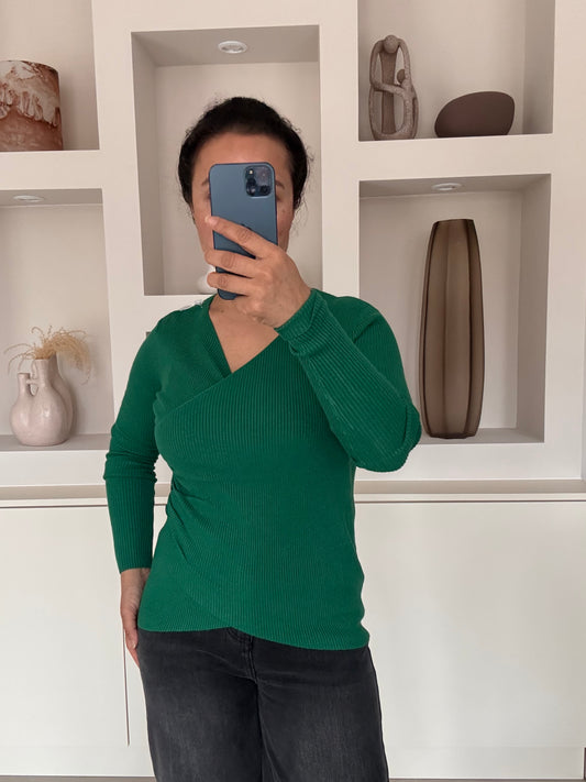 Wrap knit groen