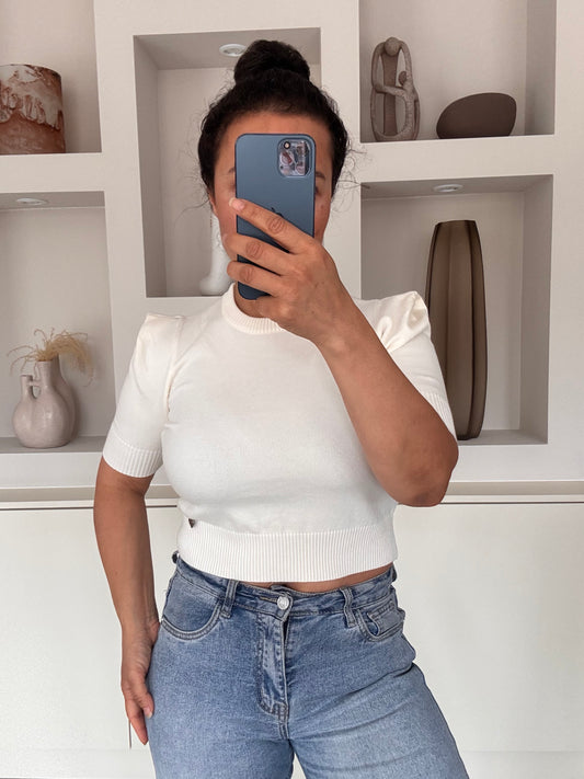 Puff sleeve knit wit