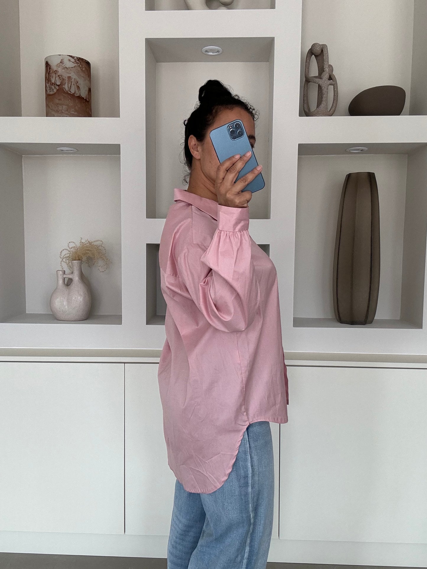 Pink oversized blouse