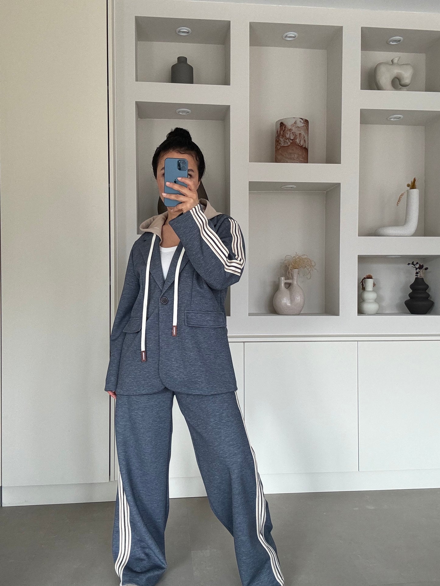 Spijker blauwe Cappuchon Set