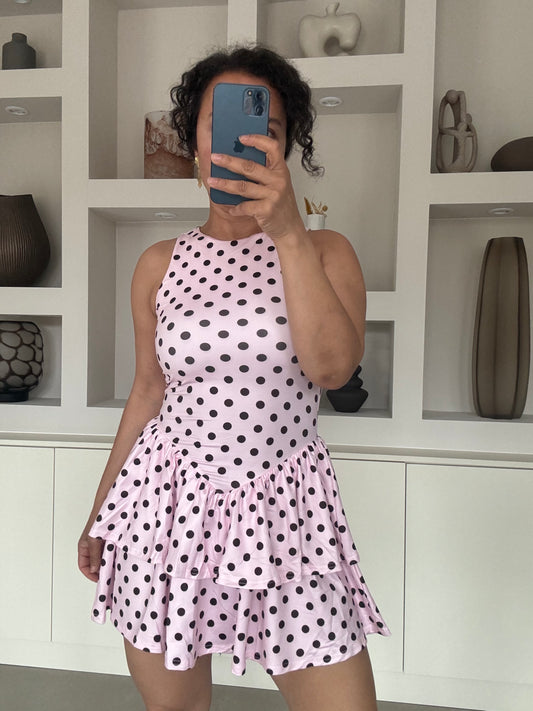 Polka dot dress pink