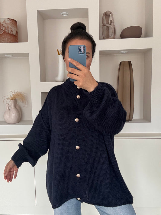 Button gardigan navy