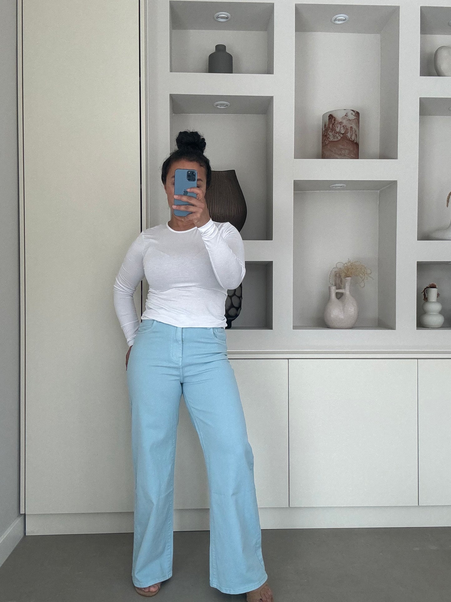 Soft blue jeans