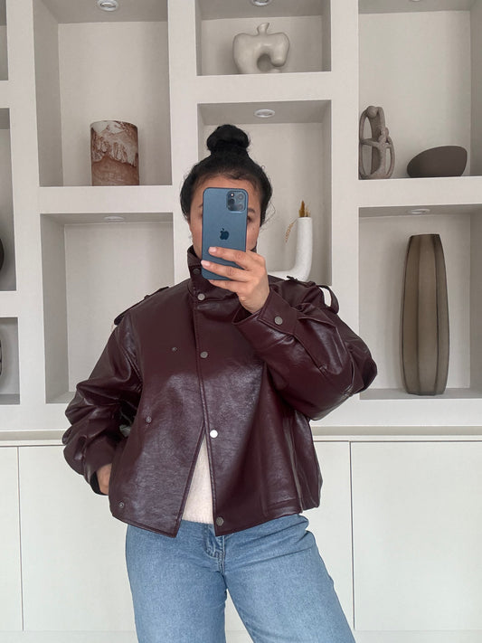 Classic Leather Jacket – Bordeaux