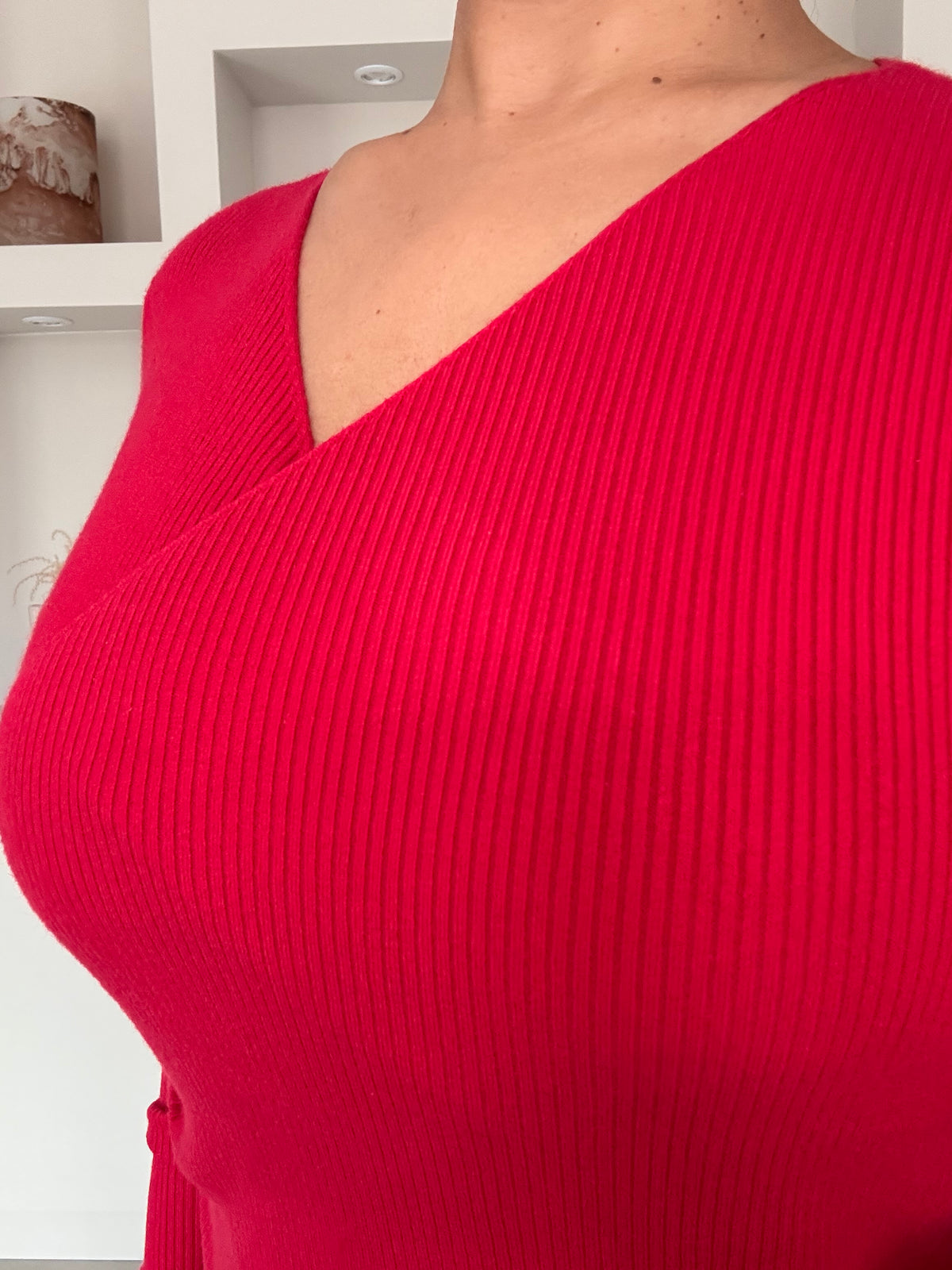 Wrap knit rood