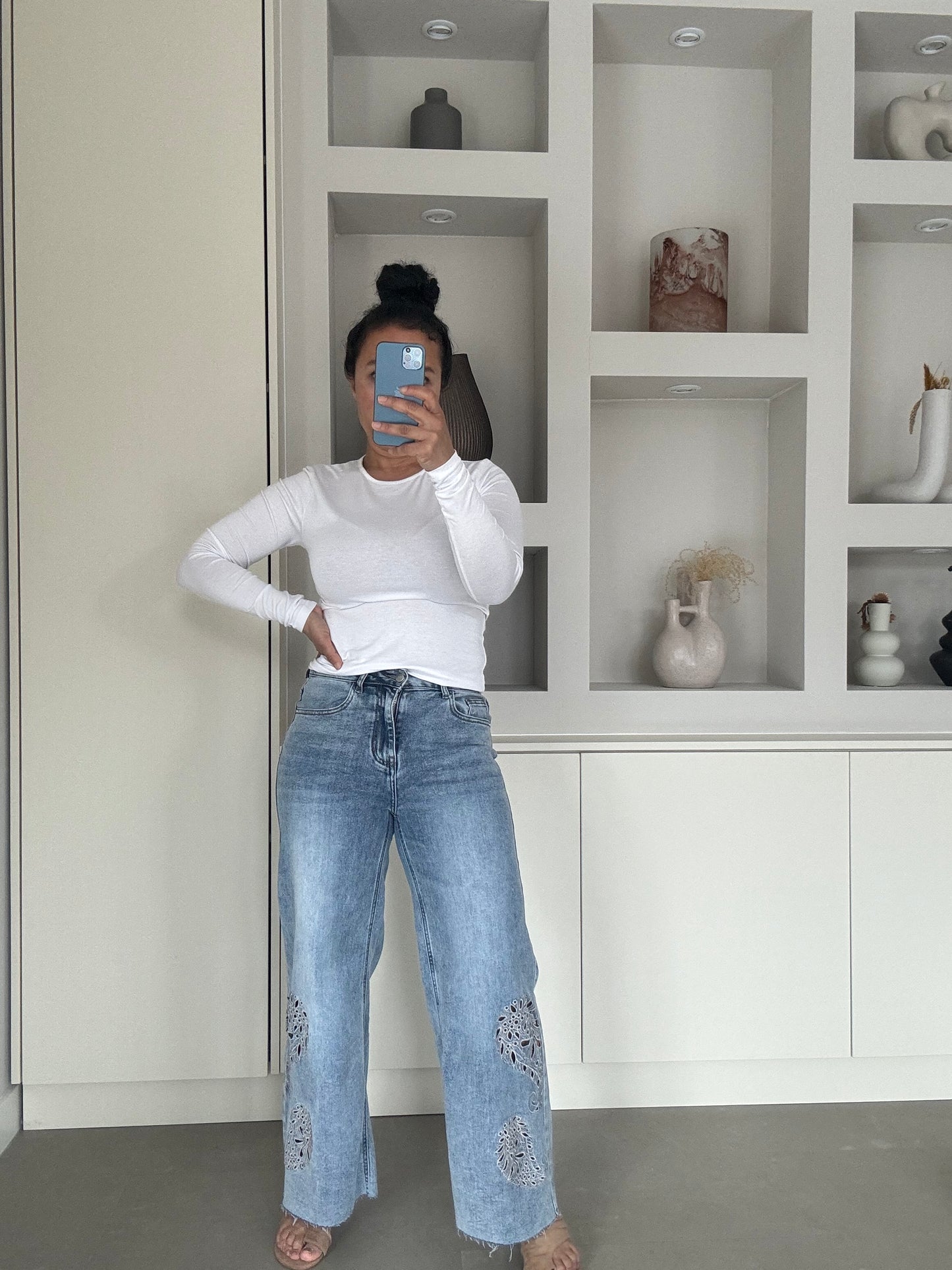 Flower jeans petite