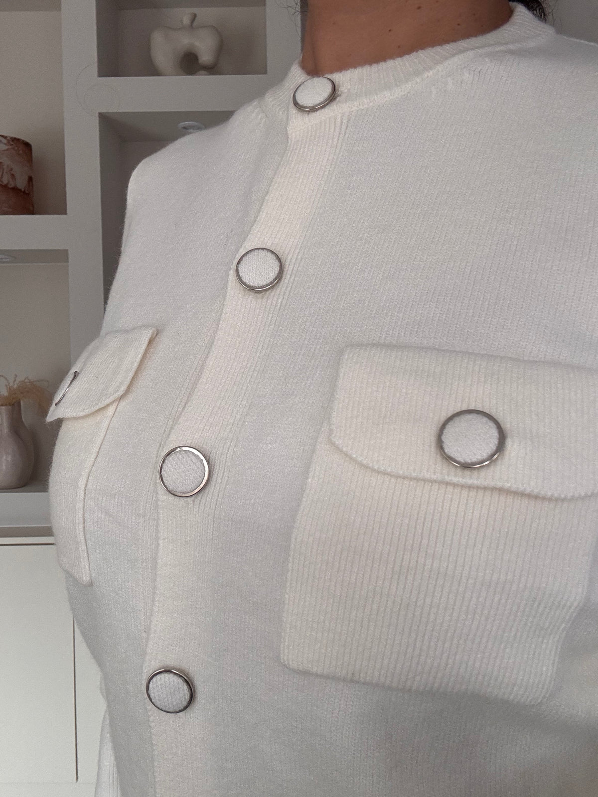 Pocket vest ecru