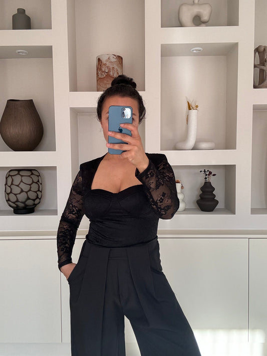Lace body zwart