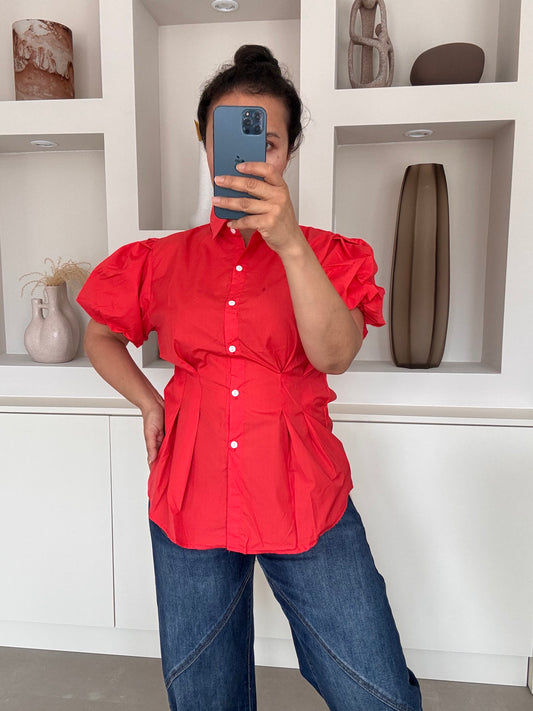 Getailleerde JDP blouse rood