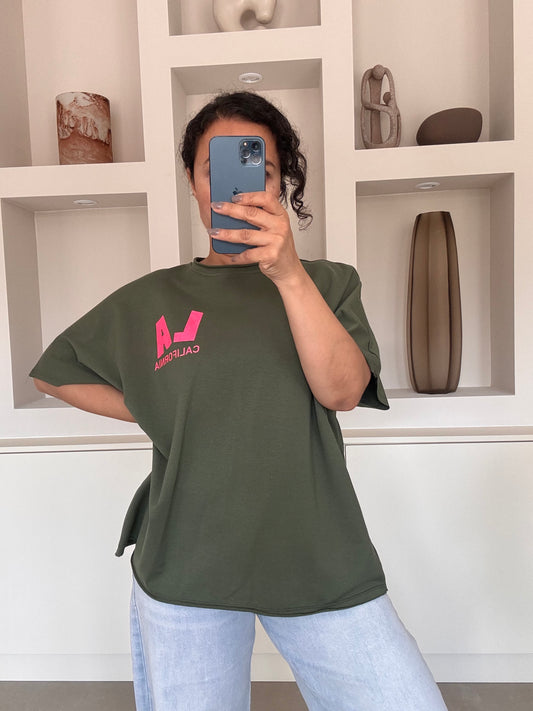 LA t-shirt kaki