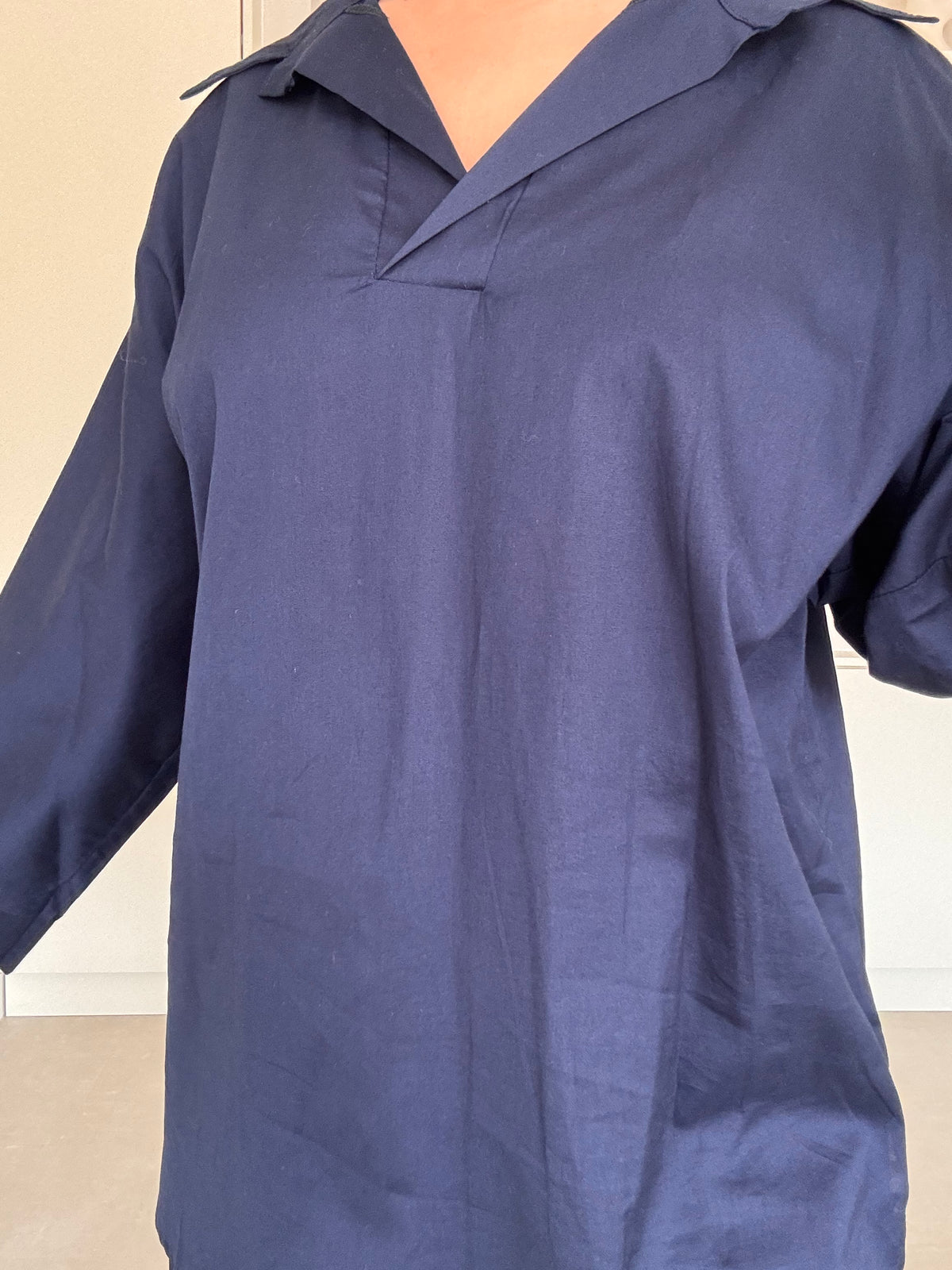 Katoenen set navy