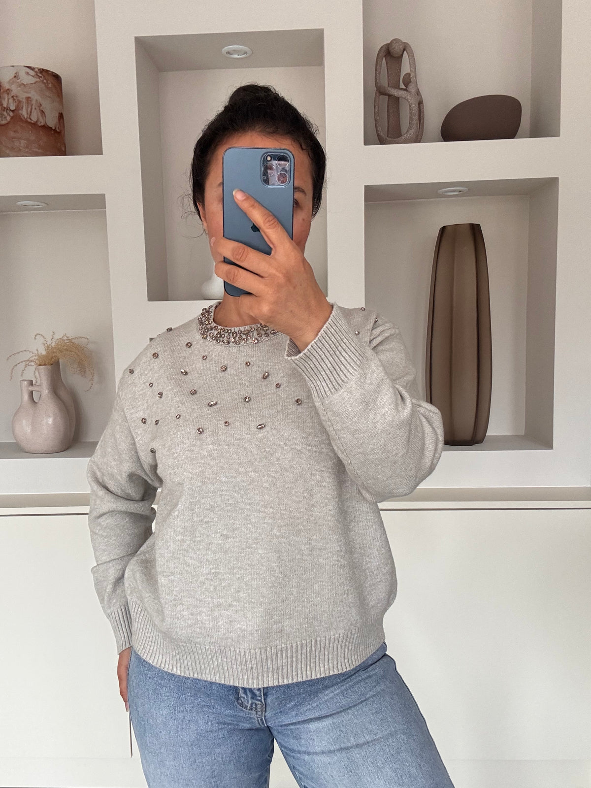 Crystal knit taupe
