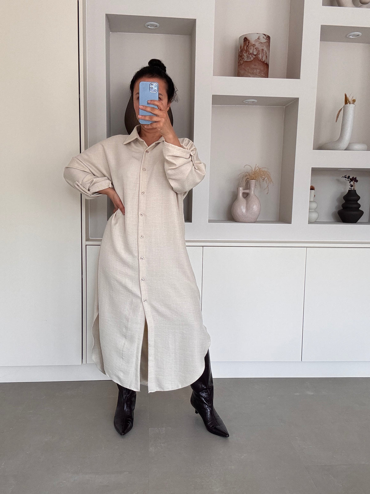 Blouse dress beige