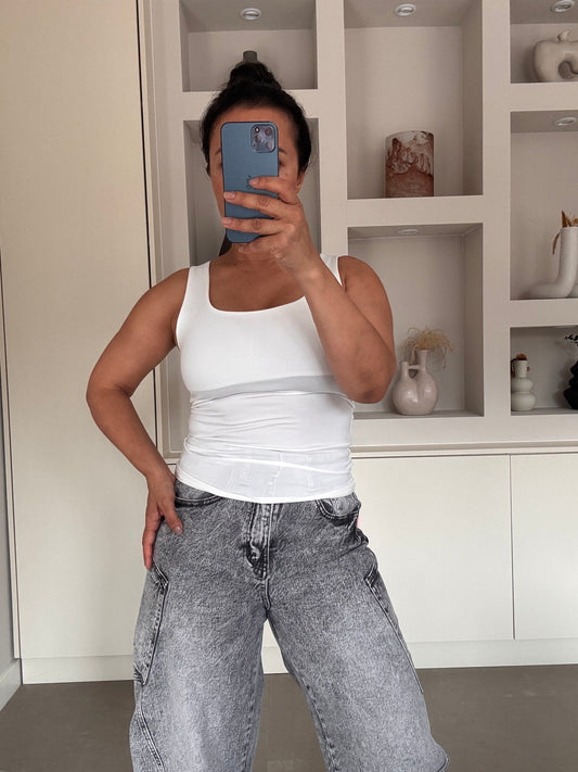 Grey balloon denim