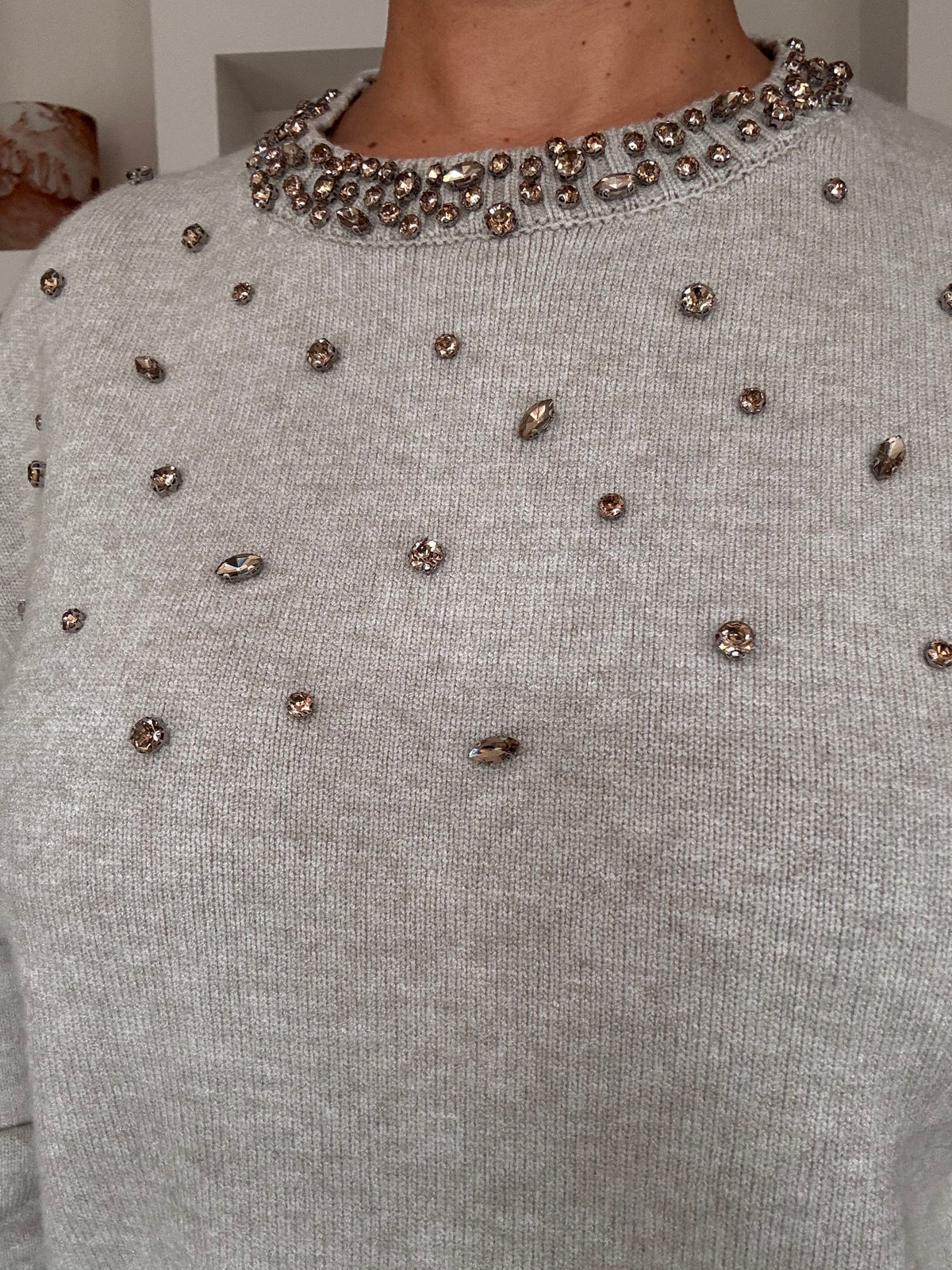 Crystal knit taupe