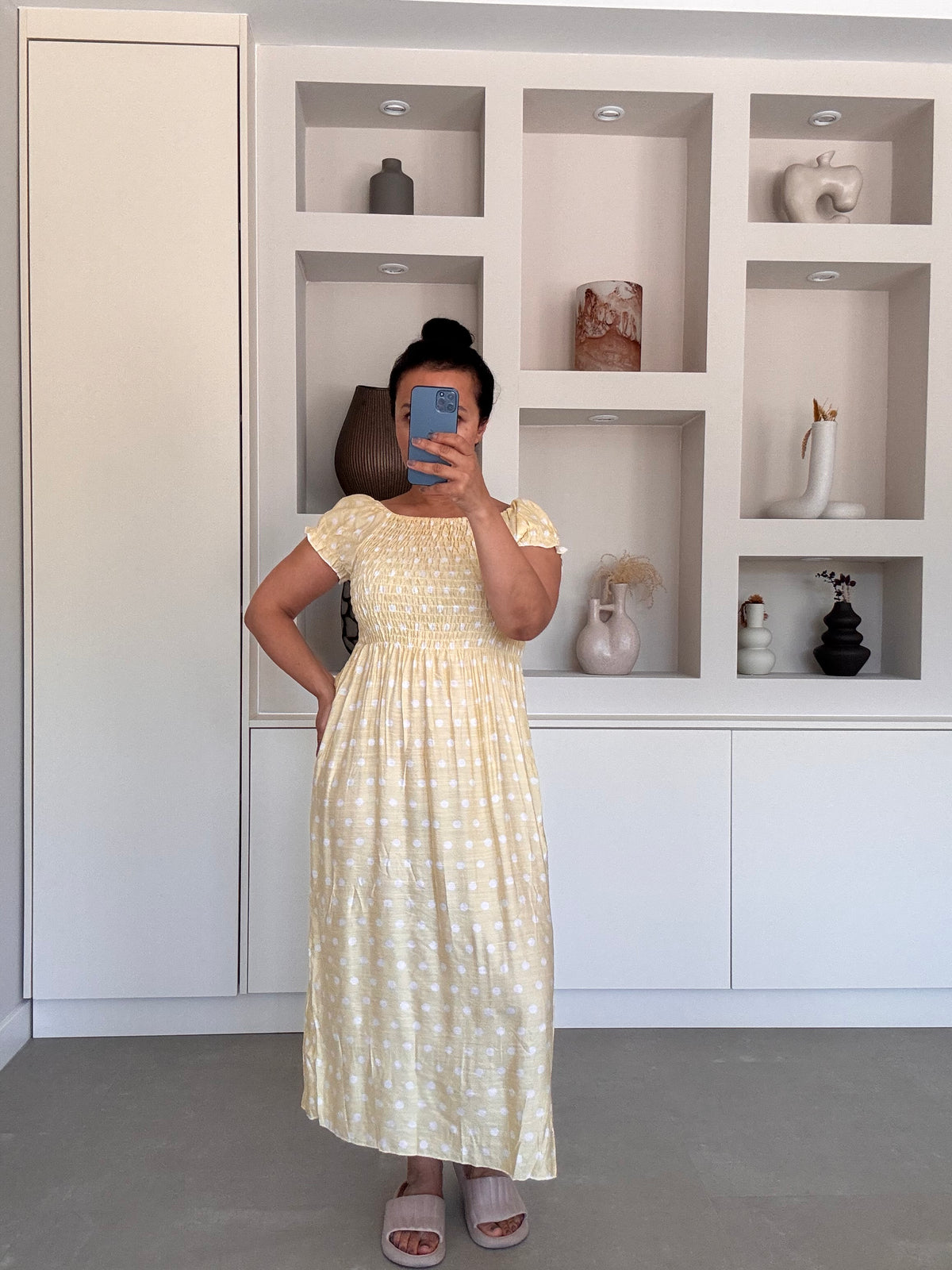 Yellow polka dress