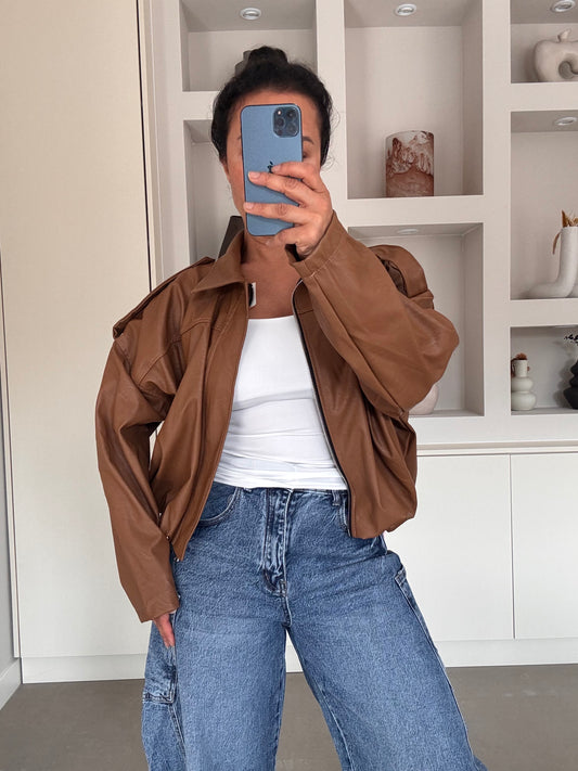 Leatherlook jacket camel