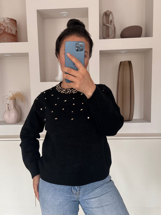 Crystal knit zwart