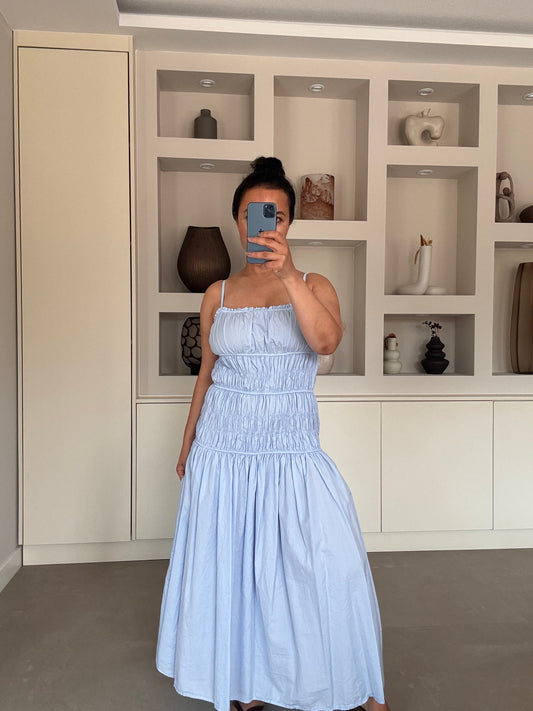 Summer cotton dress – lichtblauw
