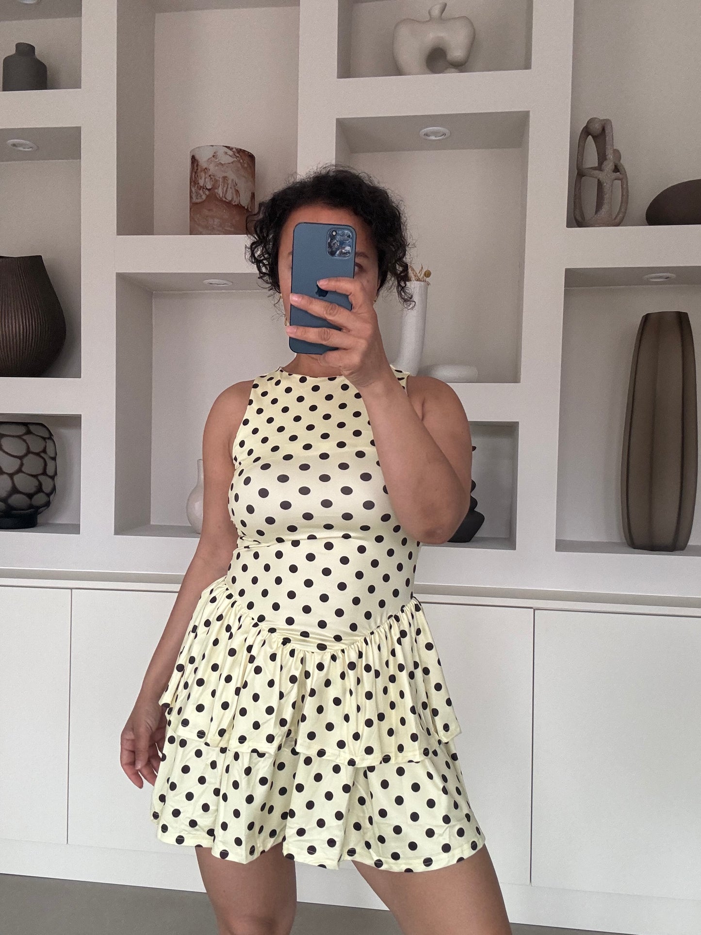 Polka dot dress yellow