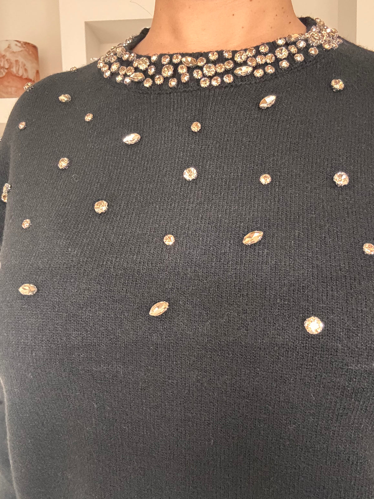 Crystal knit zwart