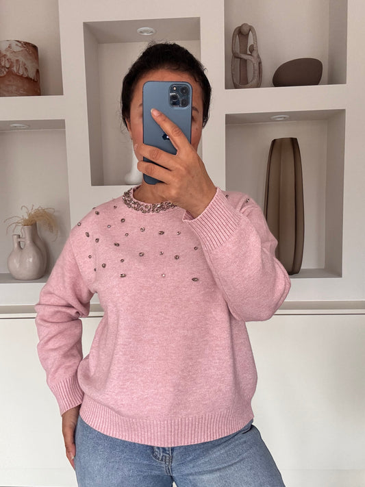 Crystal knit pink