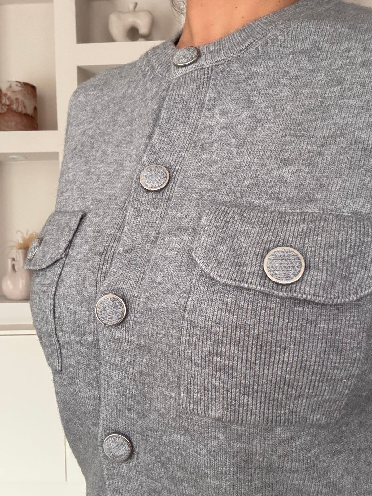 Pocket vest grijs